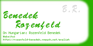 benedek rozenfeld business card